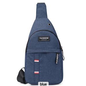 Blue Sling Shoulder Bag Nylon Chest Pack Crossbody Travel Mini Phone Packet